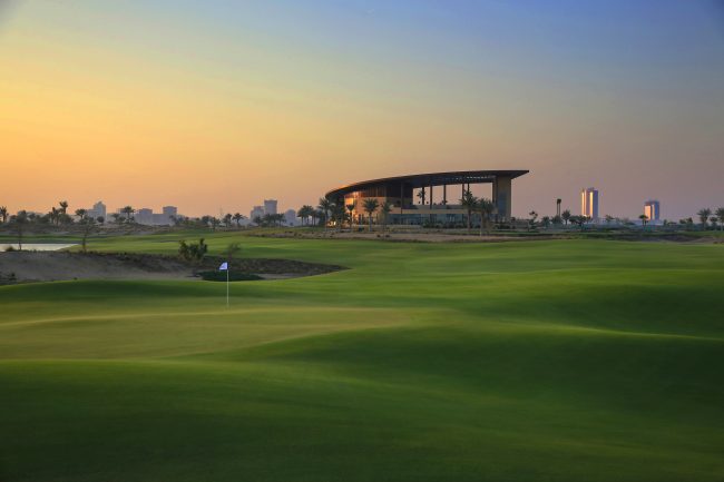 trump golf course greens dusk